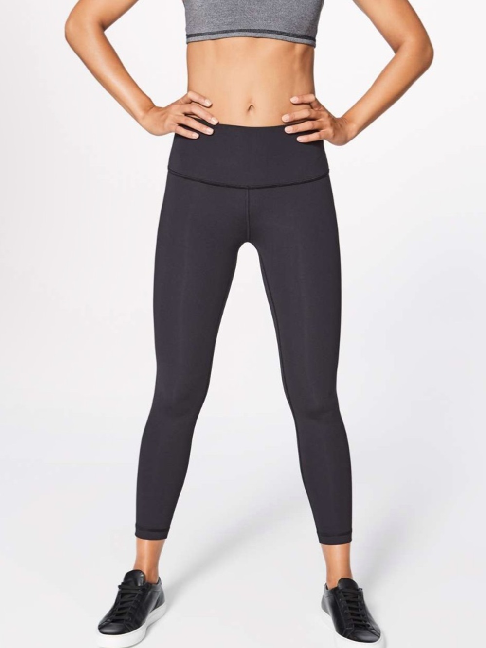 Lululemon black wunder under 7/8 legging size 8